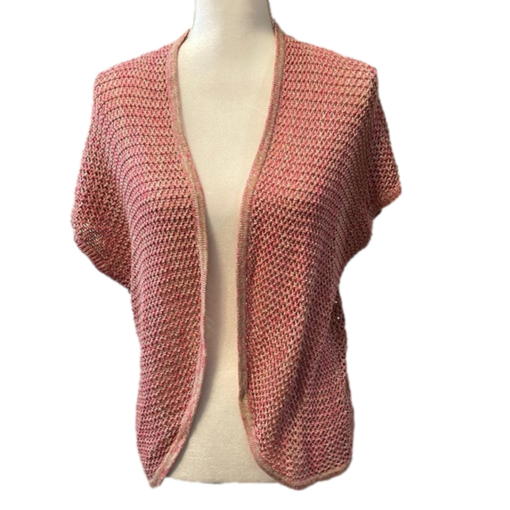 The Limited XS pink & white poncho type cardi